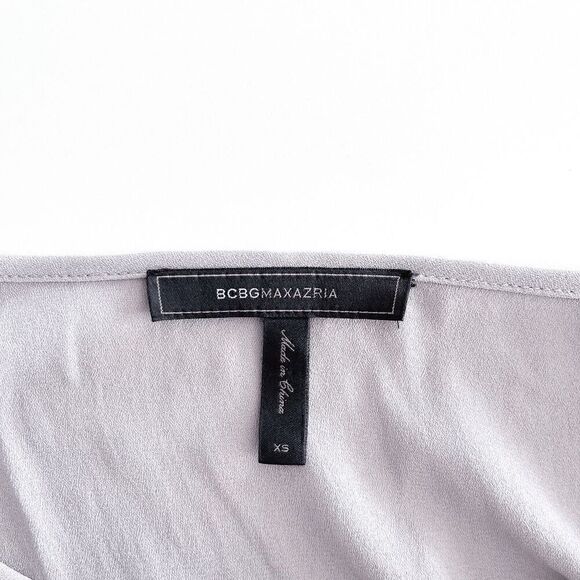 BCBGMaxAzria Womens Darell Tunic Dress Long Sleeve High Low V-Neck Opal Gray XS - Picture 8 of 9